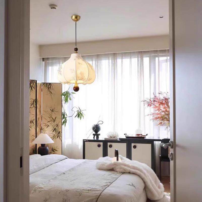 973中法式卧室布艺吊设计师复古古灯房栗子艺术布拉格护书眼餐厅,家装灯饰光源,智能吊灯,淘宝优惠券,粉丝福利购,淘宝优惠卷
