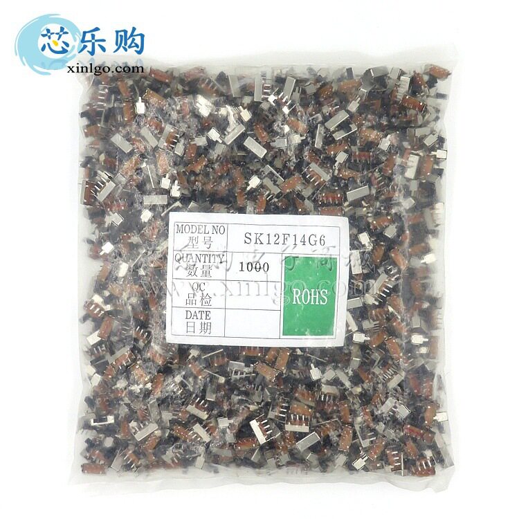 SK-12F14SK12F14G62档3脚卧式弯脚柄6mm拨动开关滑动开关