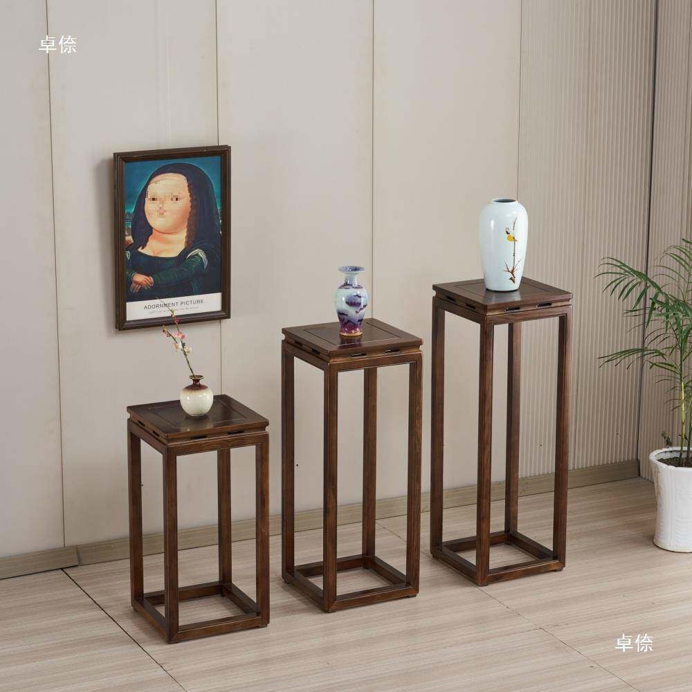 榆木花架仿古装饰瓷器室内实木花架阳台新中式摆件展示花架子