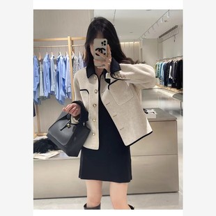 白色小香风双面羊绒大衣女短款2025冬新款法式小个子高级毛呢外套