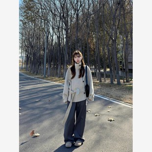 短款韩系呢子大衣女2025新款秋冬季高级感毛呢外套小个子冬天气质