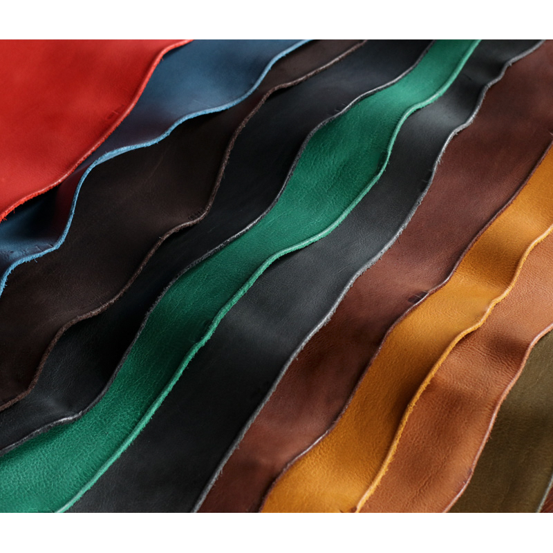 18皮革 意大利多脂缩纹q透染软植鞣革头层牛皮 MUD 双肩  手工皮