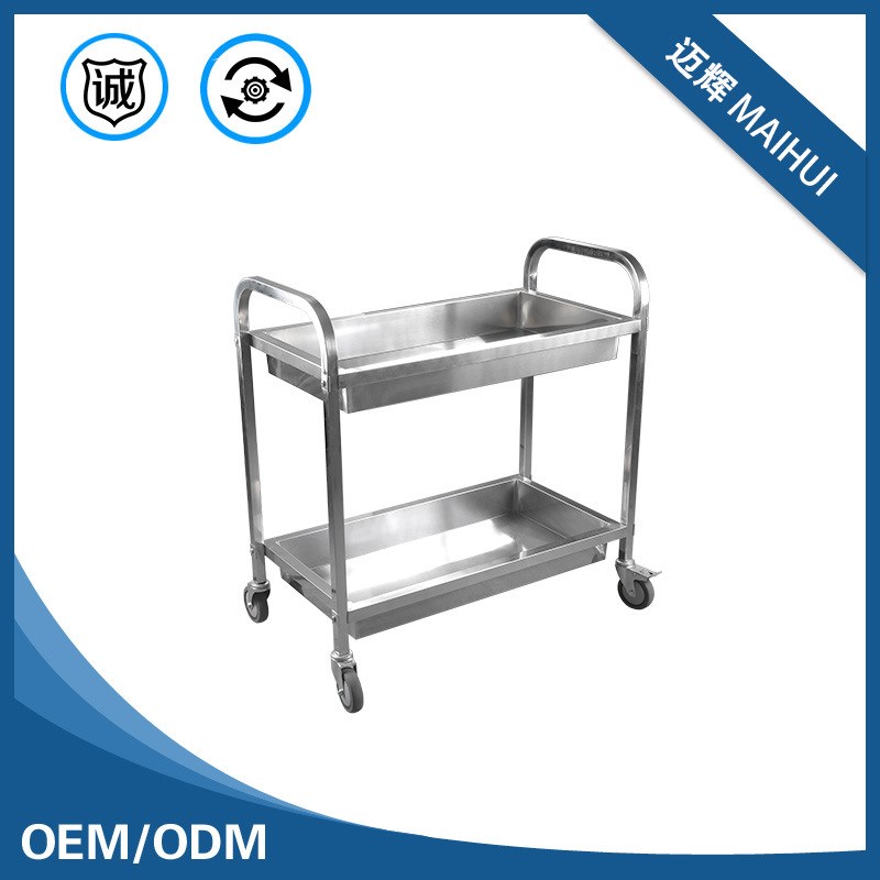 不锈钢餐车 加厚三层酒楼移动手推餐车 加固收碗传菜X推车二层餐