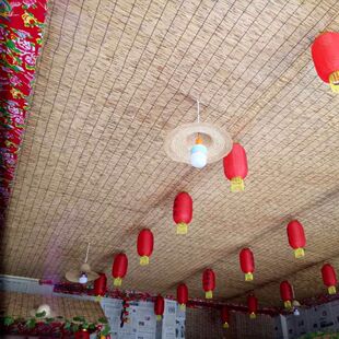 芦苇帘子草帘30米大r卷墙面吊顶装 饰定做 修遮阳隔断卷帘竹帘装