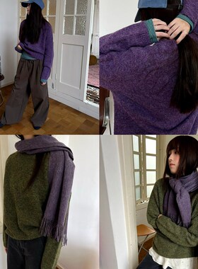 POXFFEE/杂色厚毛衣毛衫女士秋冬新款宽松慵懒高级感松弛感毛线衣