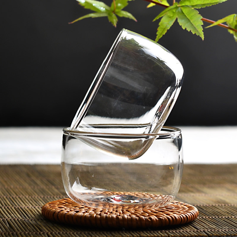 创虹玻璃小茶杯耐热加厚花茶杯功夫茶具品茗杯闻香杯透明玻璃杯子