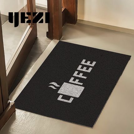 咖啡店入户门口地垫logo定制商用店铺丝圈除尘脚垫进门防滑地毯