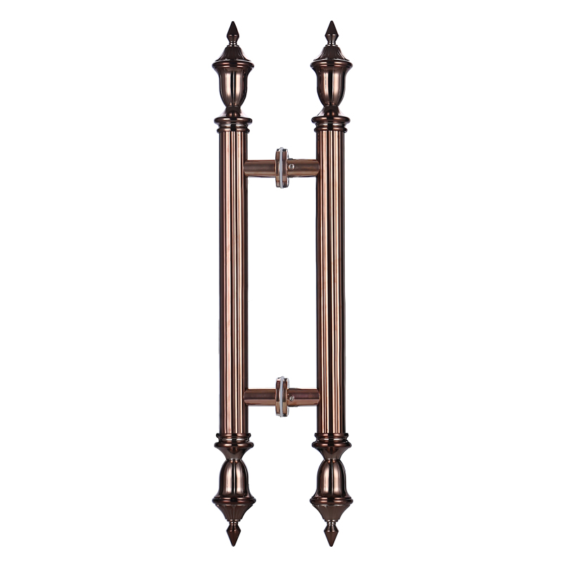欧式工艺玻璃门拉手仿红古铜电镀不锈钢大把手木门地弹簧别墅大门