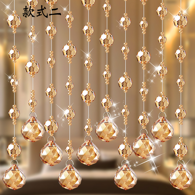 珠帘隔断帘客厅过道卧室卫生间水晶挂帘子欧式家用门帘免打孔珠链