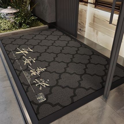 灰色入户门地垫别墅大门口进门防滑脚垫耐脏免洗地毯豪宅玄关门垫