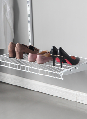 铂耐开放式衣帽间衣柜全屋定制家具步入式储物间【L型网板/白色】