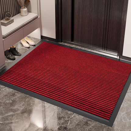 入户门地垫红色耐脏除尘防滑脚垫大门口进门防摔地毯免洗高端门毯