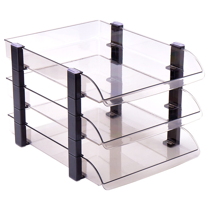 压克力多层文件盘办公用桌面资料档案置物架托盘分类整理收纳盘