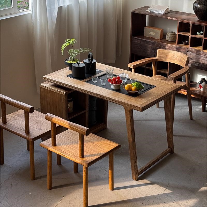 阳台茶桌椅子组合实木家用小户型泡茶台茶桌椅组合茶几功夫茶台泡