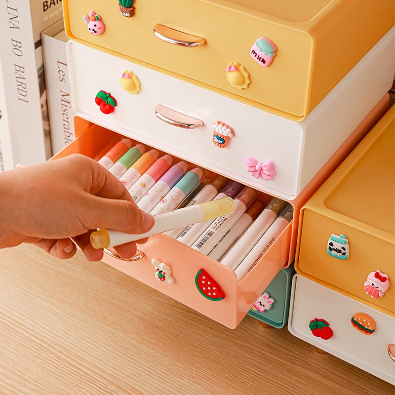 书桌收纳置物架家用桌面抽屉式文具学习用品收纳盒手账本胶带整理