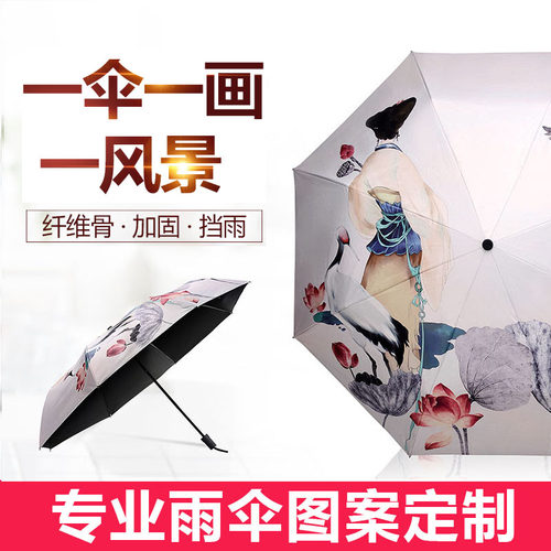 雨伞定制logo图案可印图片字照片订制I广告伞来图印礼品定做伞订