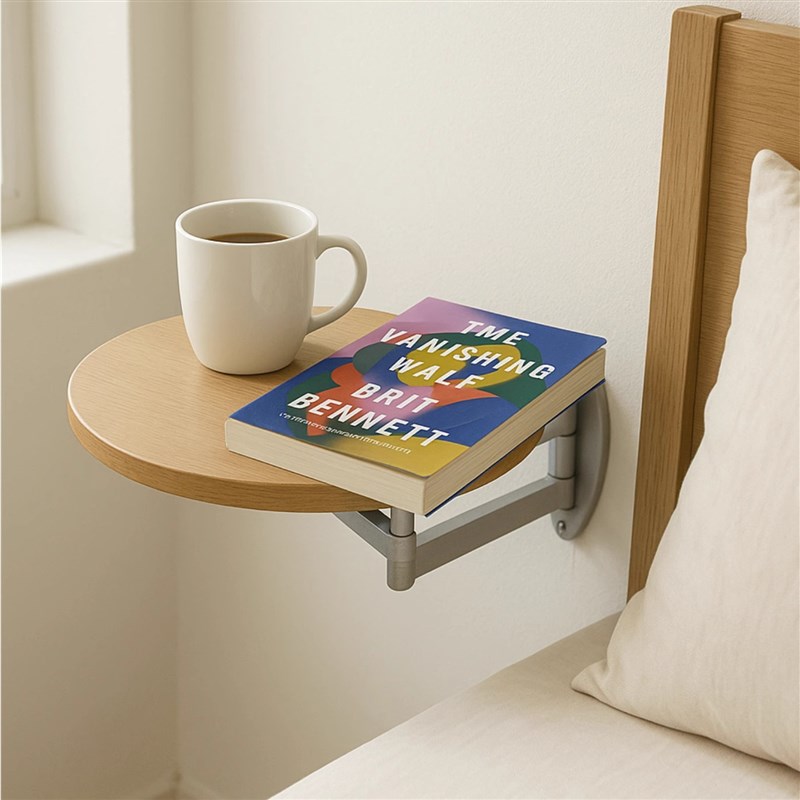 青年创意 复古圆几茶几边几可折叠桌床头壁M挂床边桌伸缩悬浮小桌