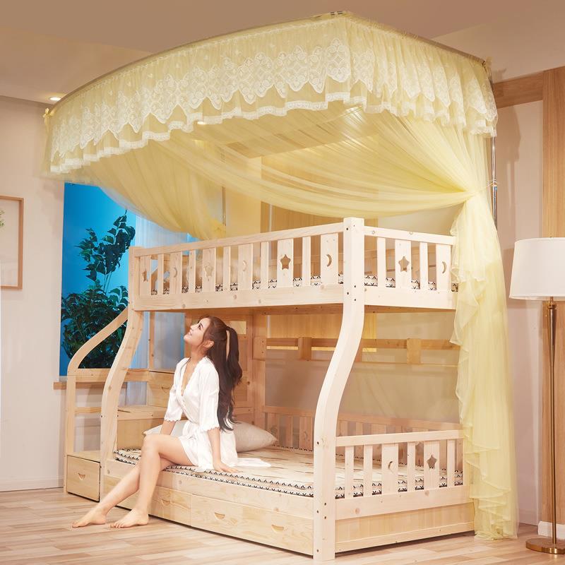子母床蚊帐上铺用梯0418a柜形家儿童高低下床双层床.5米公主风1赵