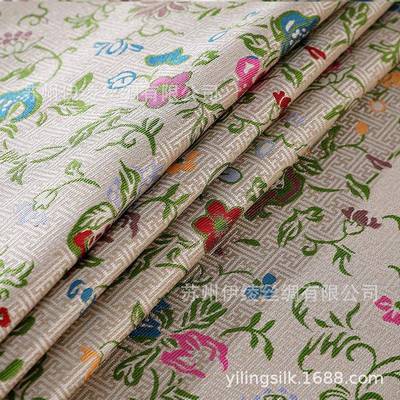 经典万字地三新多锦老锦面料ZJZ35姆米40幅宽中式1宋100桑蚕丝布