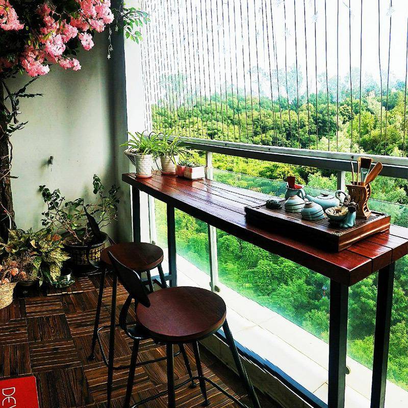 阳台防小桌轻椅户外茶桌休闲布置腐木HW201009一桌二椅组合三件区