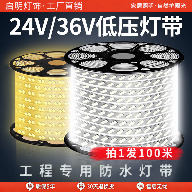 安全低压灯带led灯条家用超亮外墙商用24V室外户外防水36V线灯带