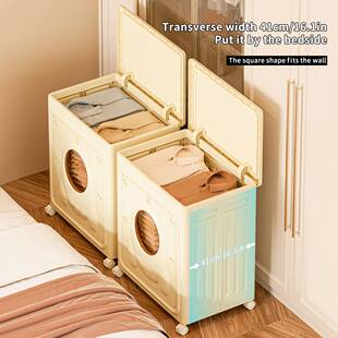 跨境衣服衣物玩具收纳箱大容量超大公仔娃娃收纳桶带轮折叠整理箱