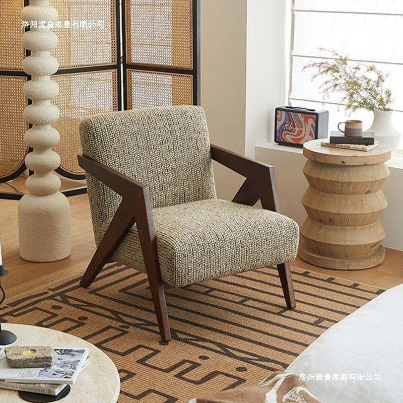 理查子德单人沙发椅法式中古客阳台休闲椅木278设计师厅懒人实沙