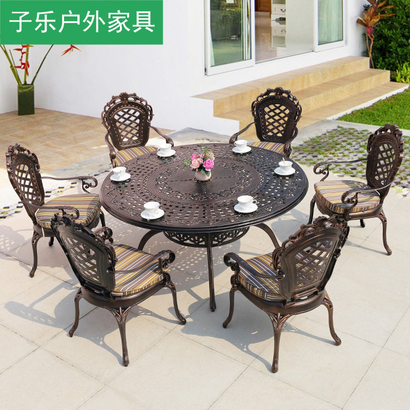 户外铸铝桌椅欧式别墅花园家具休闲露天铁艺外摆庭院阳台茶桌组合