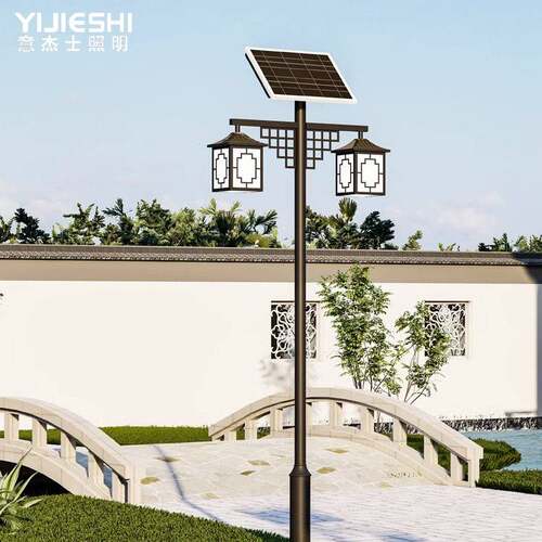 太阳能庭院灯园林小区中式院子仿古庭院景观灯古典双灯笼道路灯