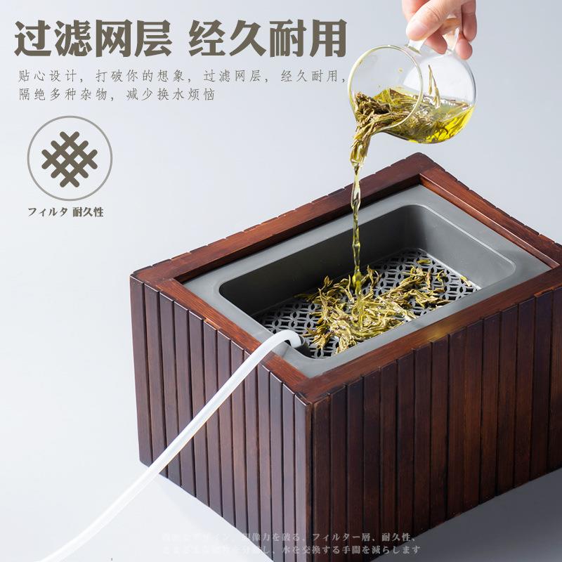 复古过1ZY62925茶具配件滤排水茶渣桶用茶水桶竹桶制茶废水桶家茶