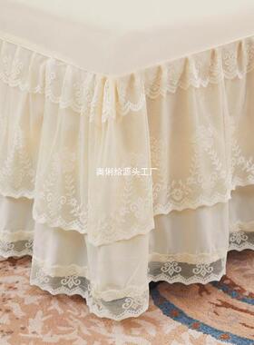 公主风床裙单件三套罩床单蕾丝花边件款1.5m.MX1003288m2.0床m米
