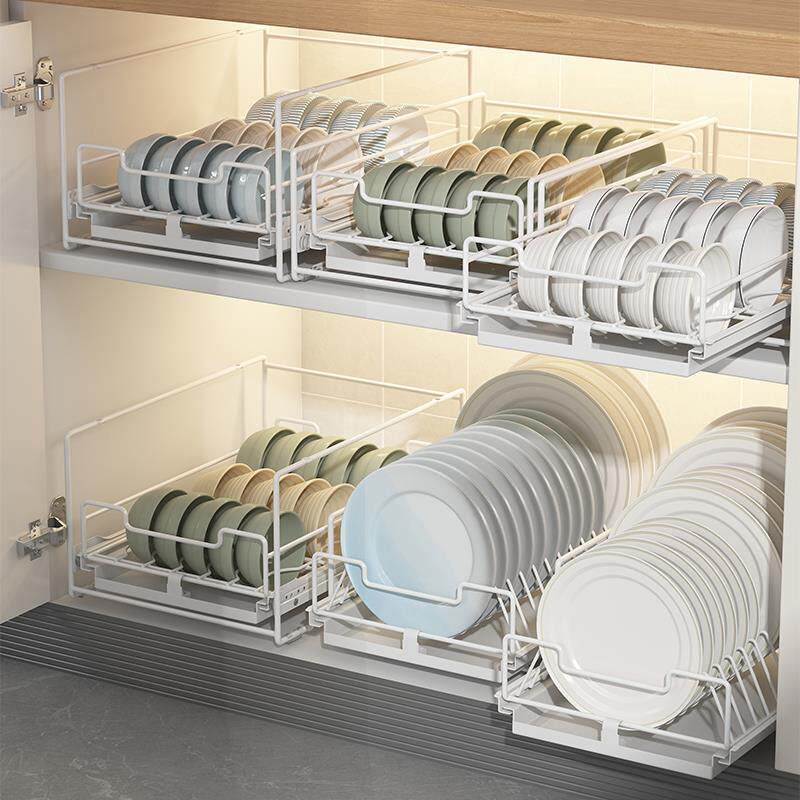 ?厨收房F768S78M柜内分隔具纳盒餐洗碗台抽拉式碟架碗碗柜内拉篮