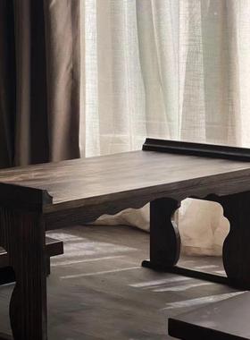 榻可叠实木围古风宿舍桌桌中式汉折QAN服马面裙拍摄道具炉煮茶桌