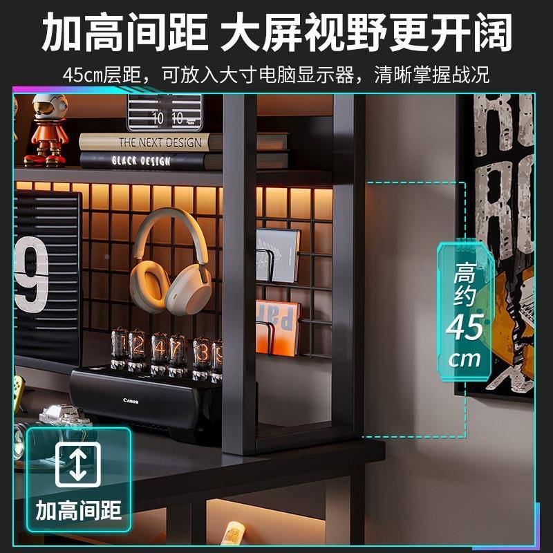 物台式电脑桌卧室家用A320Y6_c书桌书架一体学生学习桌子简桌易电