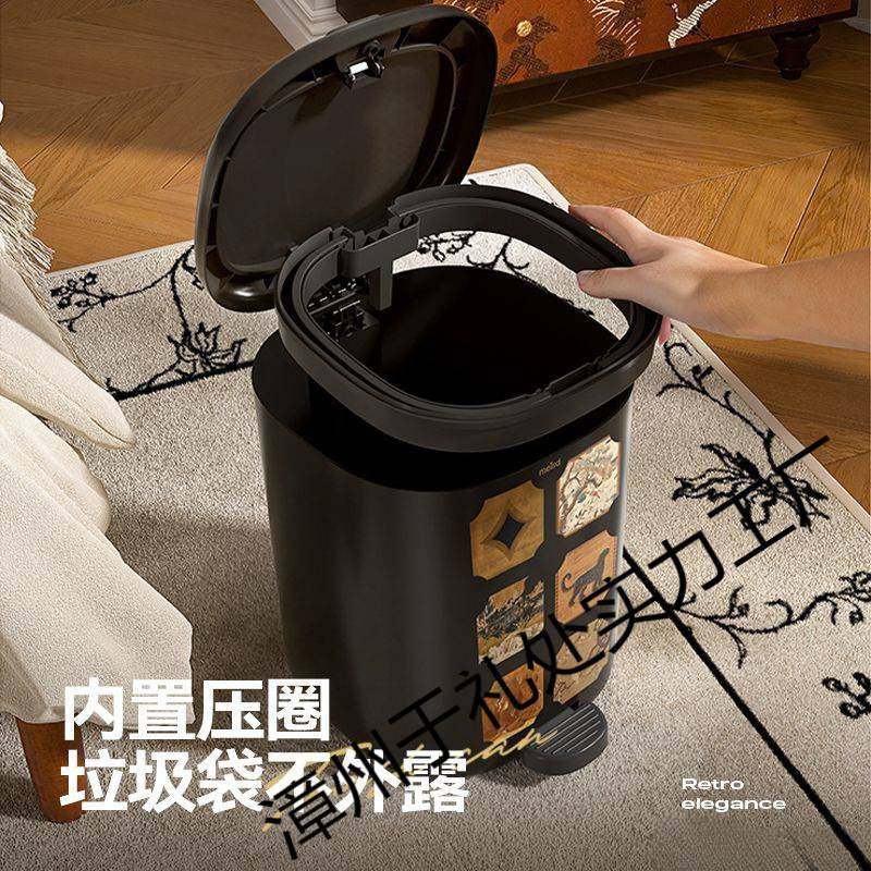 中古风高颜值创意大容量垃圾桶家用客厅卧室垃圾收纳桶纸篓舞泓