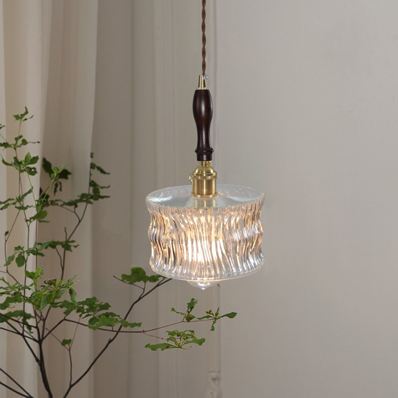 法式覆古玻璃小吊灯日式覆古饭厅吧台过J道黄铜灯北欧民宿卧室灯