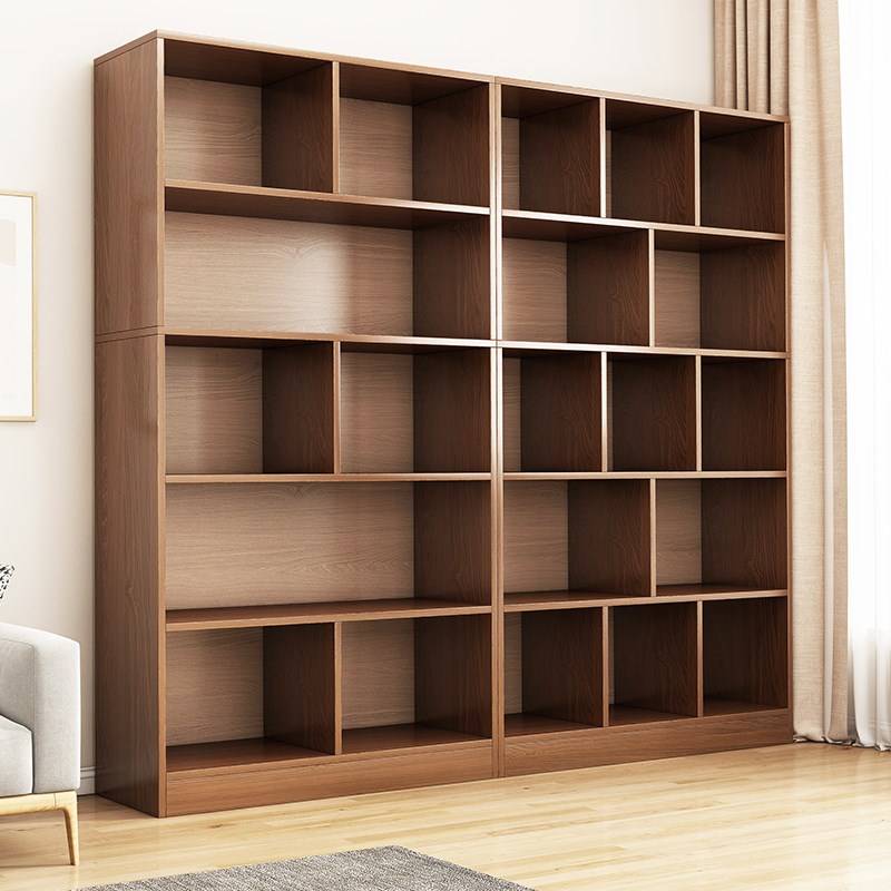 书架简易落地办i公室置物架储物柜一体靠墙书柜学生家用书本展示