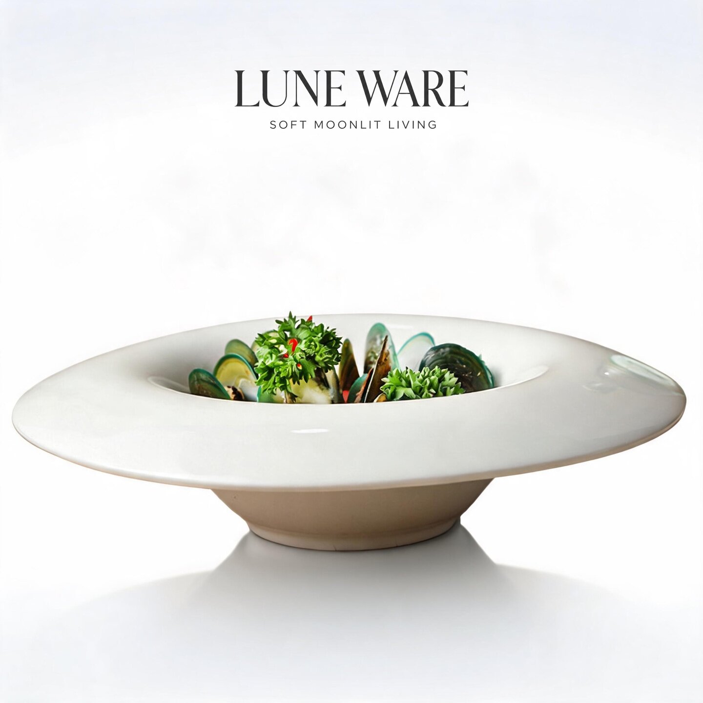 LUNEWARE▪反边陶瓷甜品盘