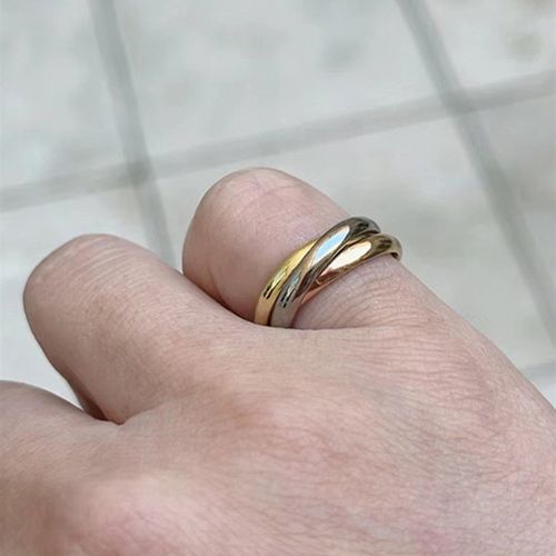 高版三环戒尾戒小指女情侣戒友情三合一腔Z启示同款卡