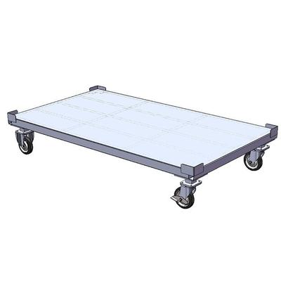 带轮金属托盘货架厂家销售移动式铁托盘花纹板面板铁芯脚轮台车