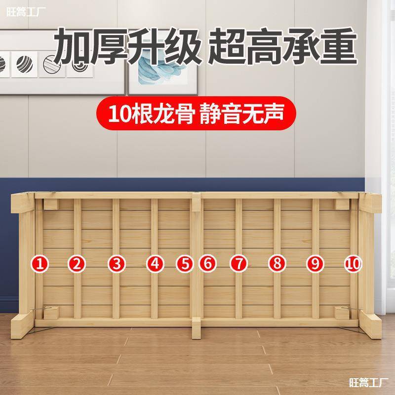 无缝实木床折叠加床加宽板拼接接神用折大人床铺叠床简约边床
