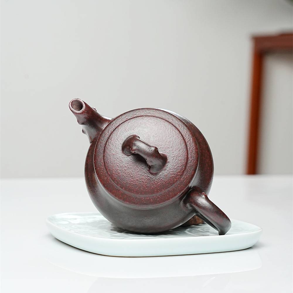 家用泡茶壶原矿铁血红砂树桩竹节壶手工茶具套装宜兴正宗紫砂壶
