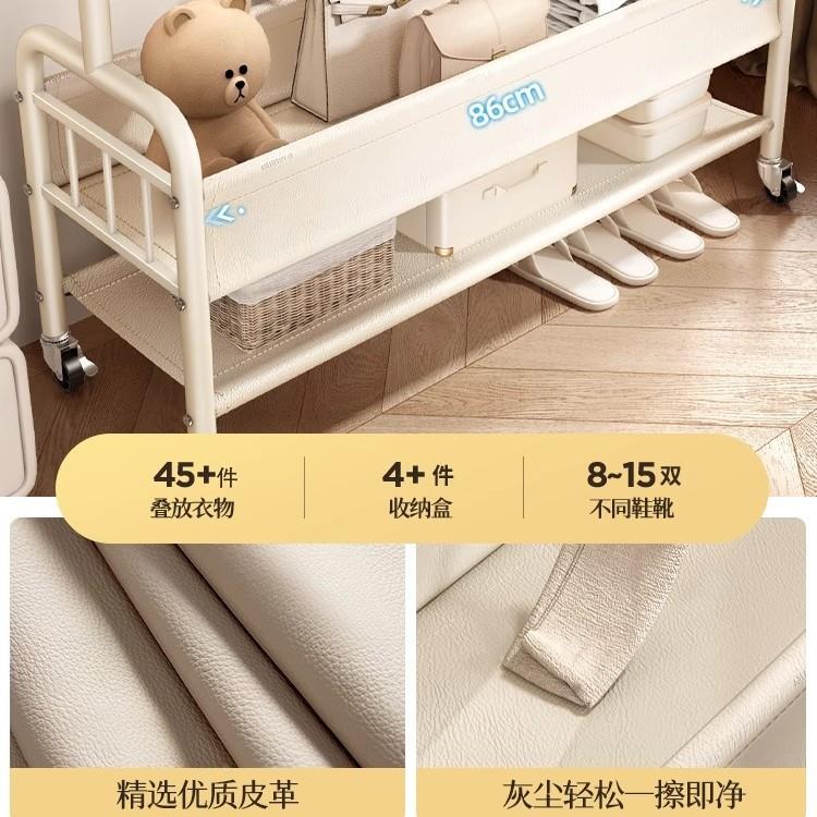 衣架落卧室家用简易衣帽架42735地可移挂衣床架结动实耐用床头尾