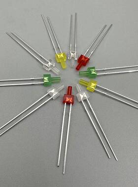 f2m高平头红发红黄发黄蓝绿色雾状白指示灯宝塔形led直插发光灯珠