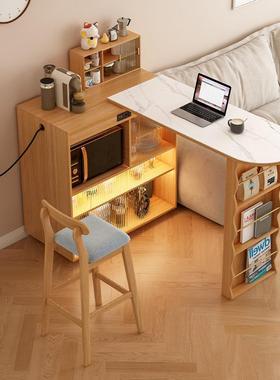 吧台餐边柜一体木日式小户型客伸折叠JWC餐桌缩窄岛台家用厅隔断