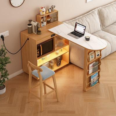 吧台餐边柜一体木日式小户型客伸折叠JWC餐桌缩窄岛台家用厅隔断