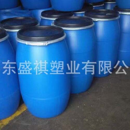 厂家直供200升塑料桶200kg化工抱箍桶125L加厚法兰桶