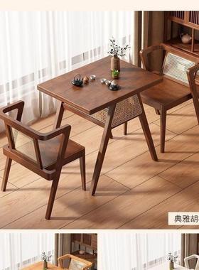 阳看台茶桌桌小椅组合洽三谈休闲件套书家WNN用实木喝茶一桌户型简约
