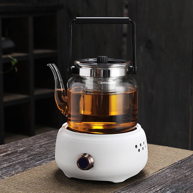 日式粗陶电陶炉玻璃提梁壶烧水壶泡茶器花茶普洱黑茶煮茶壶套装