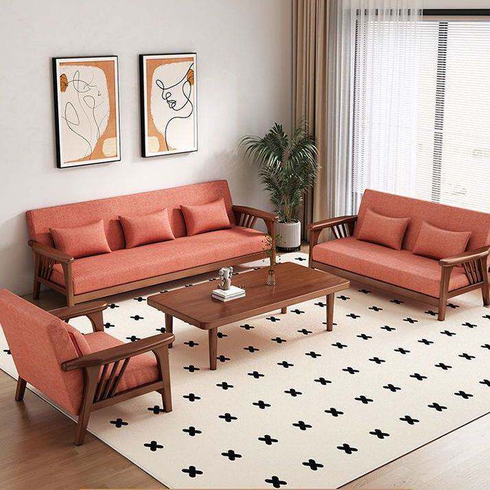 实木沙发小户型茶几组合新中式客厅家用双人贵妃休闲木质沙发套装